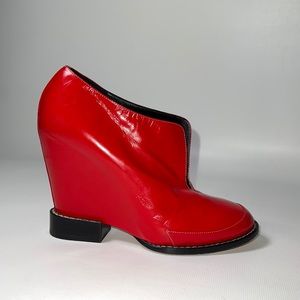Chloe Cherry Red Wedge Heels - sz 36